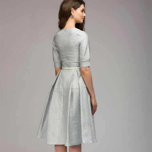 Round Neck Medium Sleeve Puffy Skirt - Beuti-Ful