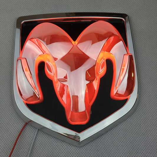 LED Luminous With Light Modified Ram Tail Logo Car Head Logo - Beuti-Ful