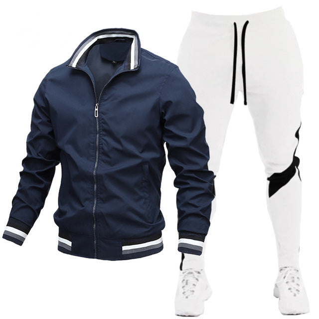 Sweatpants Running Sports Teen Jacket Stitching Suit