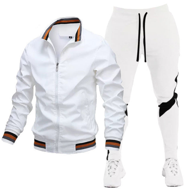 Sweatpants Running Sports Teen Jacket Stitching Suit