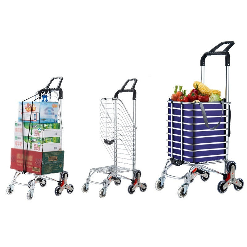 Small Pull Cart Household Aluminum Alloy Shopping Cart