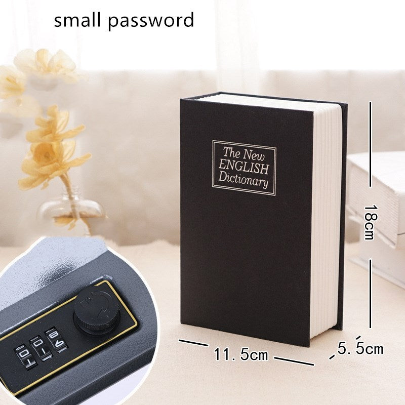 Book safe box password box with lock simulation storage