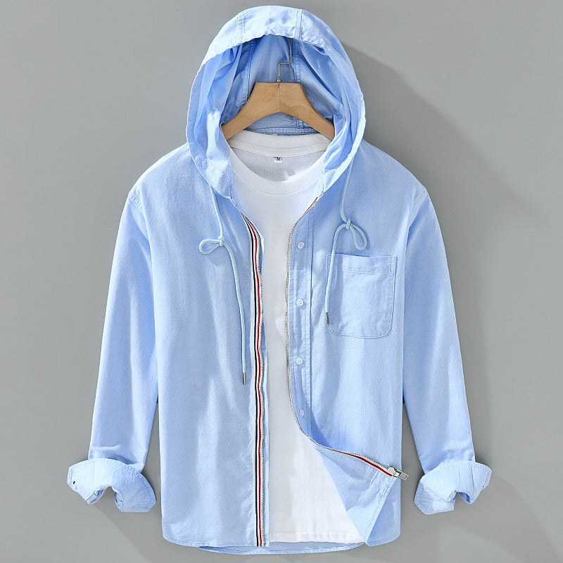 Cotton Hooded Shirt Coat American Casual Men - Beuti-Ful