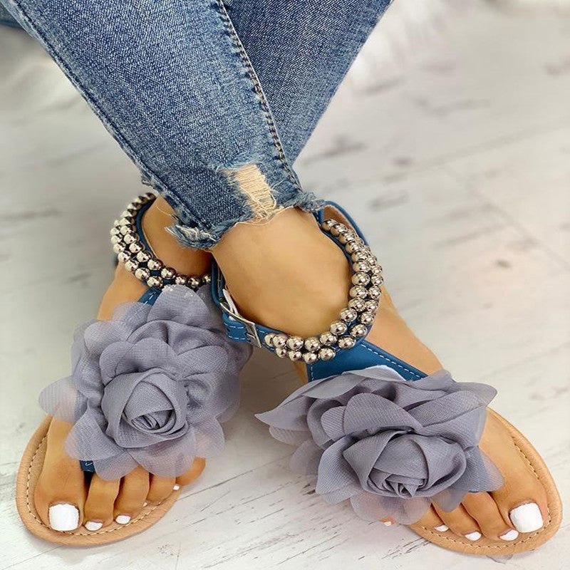 Flat flower sandals - Beuti-Ful