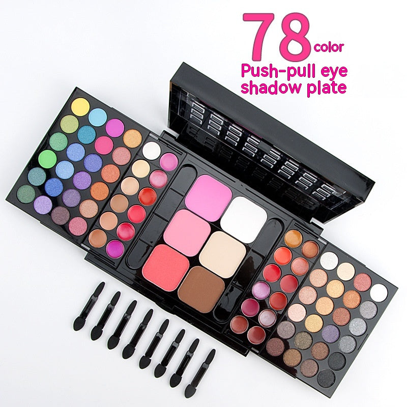 78 Colors Makeup Set 78 Colors Eye Shadow Blush Lip Gloss Makeup Combination Shading Powder Lipstick Eye Shadow Plate Set - Beuti-Ful