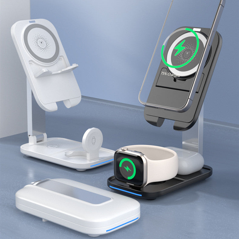 Three-in-one Wireless Charger Bracket Folding Magnetic Suction - Beuti-Ful