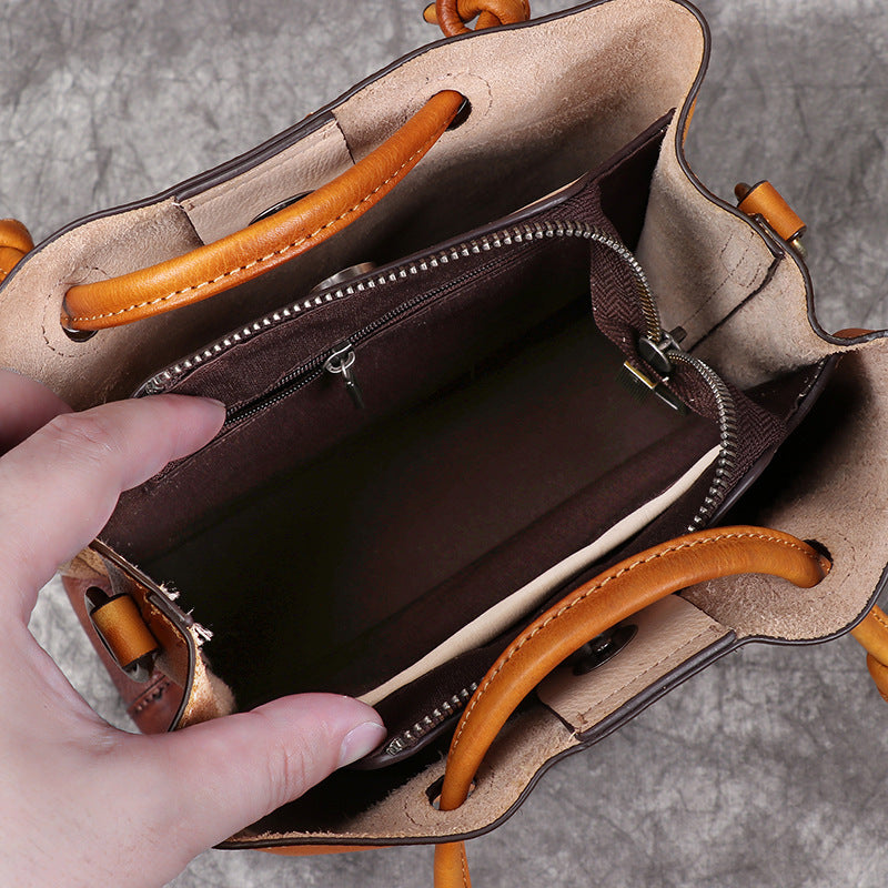 Rubbing color leather hand diagonal bag - Beuti-Ful