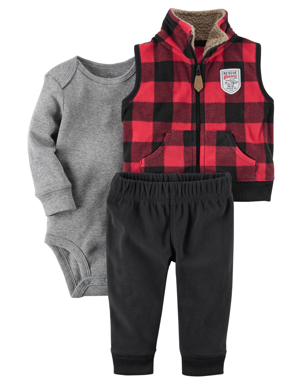 Polar Fleece Hooded Zip Romper Set