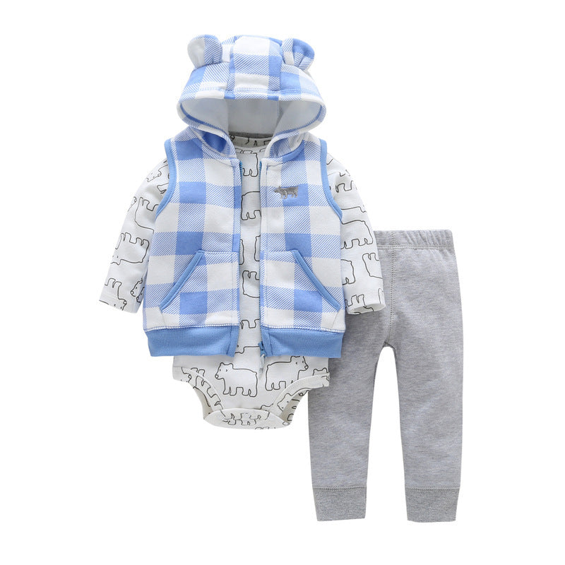 Polar Fleece Hooded Zip Romper Set