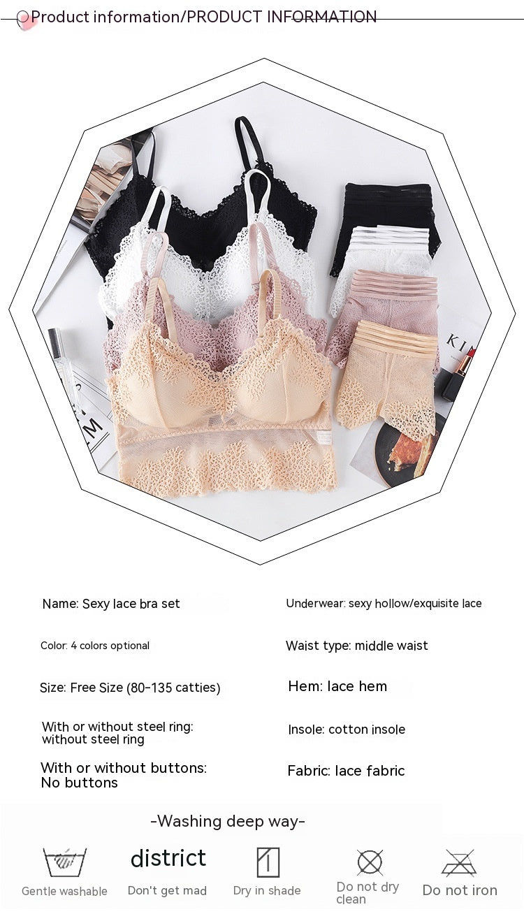 Women's Bra Suit Tube Top  Lace Underwear
