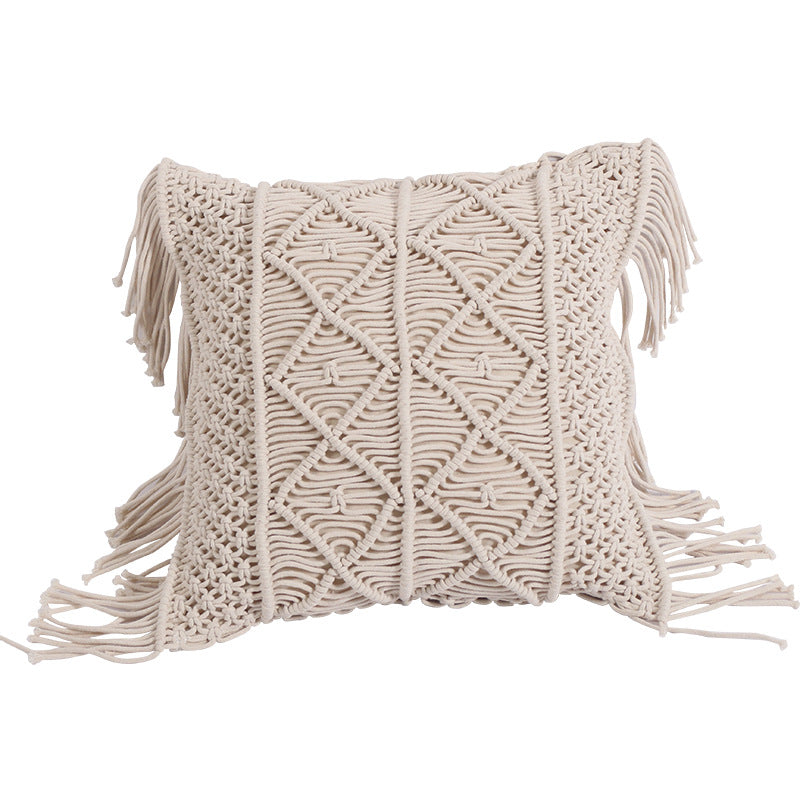Braid Rope Tassel Hand-woven Pillow