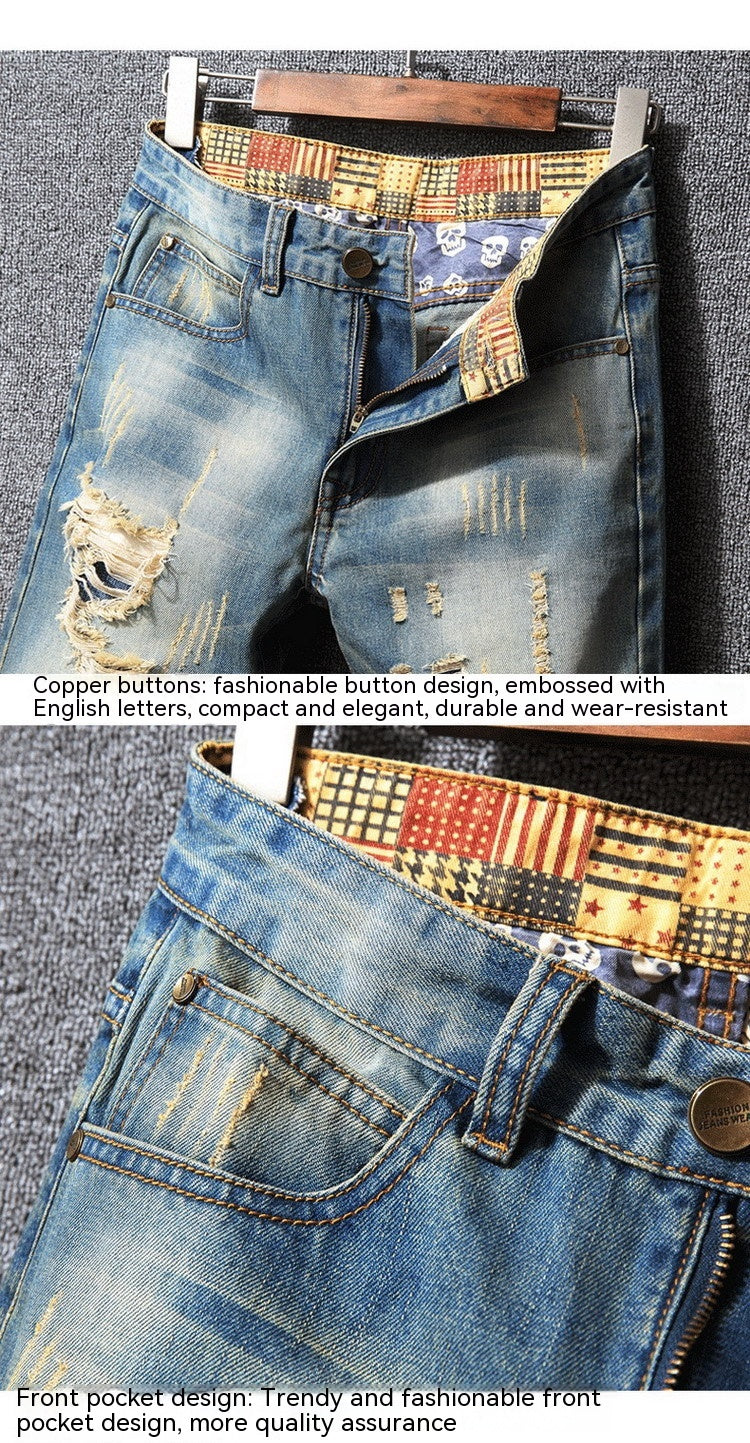 Zerrissene Jeans Amerikanischen Casual Lose