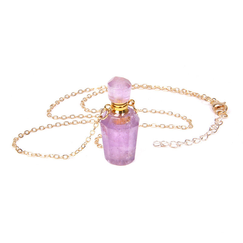 Perfume bottle crystal pendant necklace - Beuti-Ful