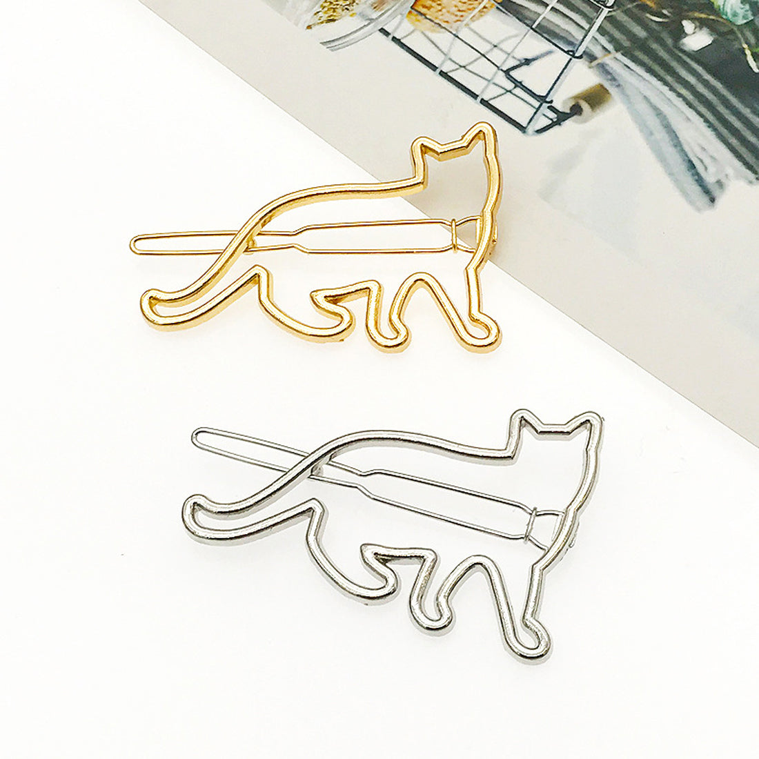 Metal hollow KT cat hairpin alloy frog clip hairpin clip hair accessories - Beuti-Ful