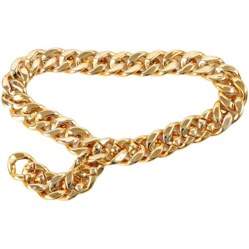 Metal Gold Thick Chain Wide Waist Chain - Beuti-Ful