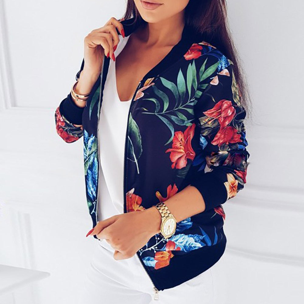 Printed long sleeve short coat baseball suit - Beuti-Ful