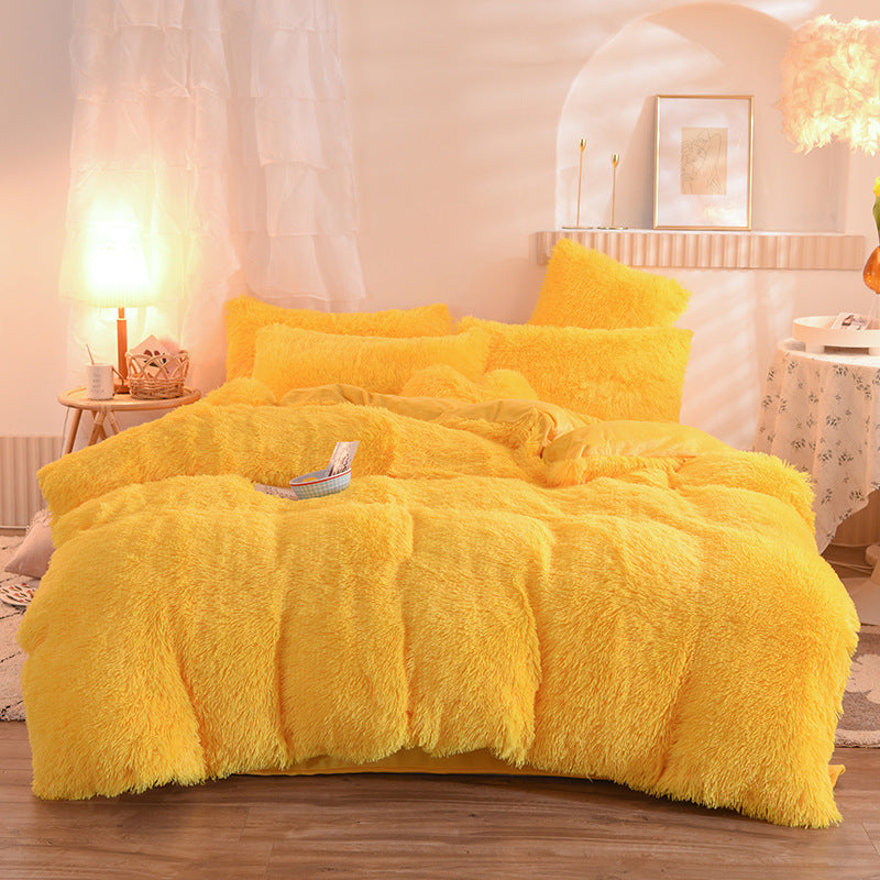 Luxury Thick Fleece Duvet Cover Queen King Winter Warm Bed Quilt Cover Pillowcase Fluffy & Plush - Beuti-Ful