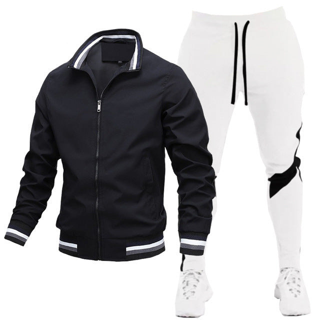 Sweatpants Running Sports Teen Jacket Stitching Suit - Beuti-Ful