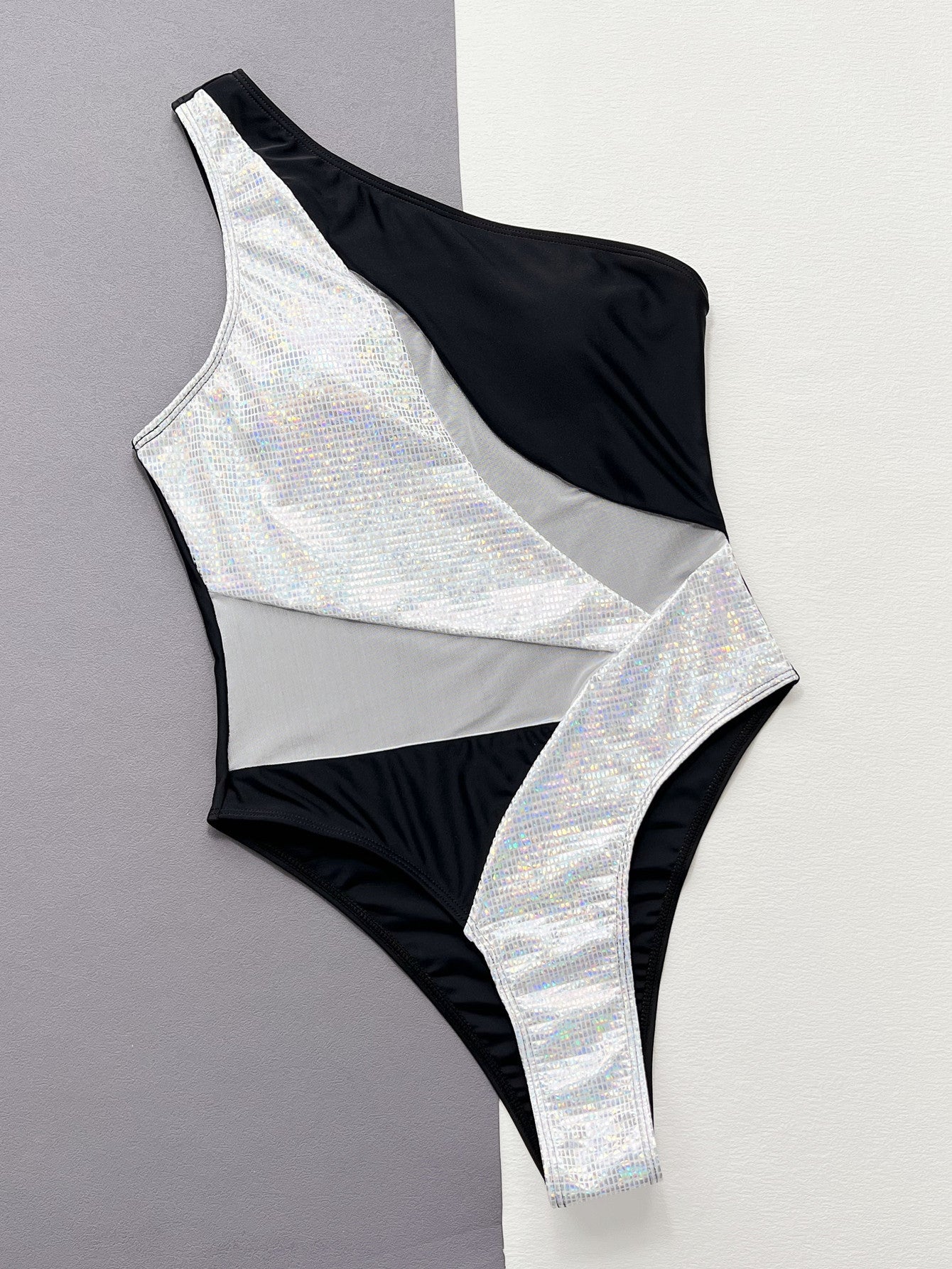 Mesh Splicing Integrated Bikini One Piece