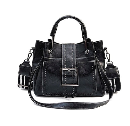 Double Leather Bucket Bag Handbag - Beuti-Ful