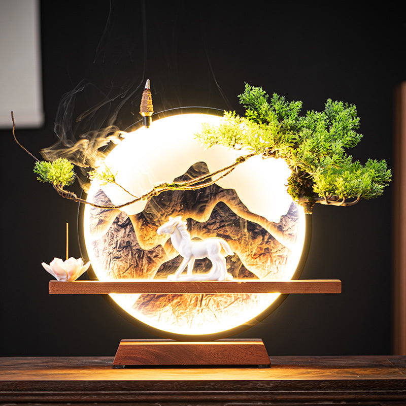 Lamp Circle Backflow Incense Ceramic Horse Ornament - Beuti-Ful