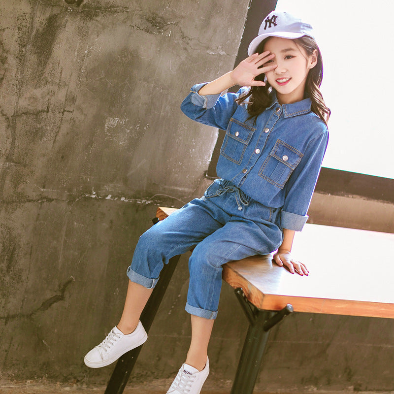 Two-piece Spring And Autumn Girl Big Cowboy Suit
