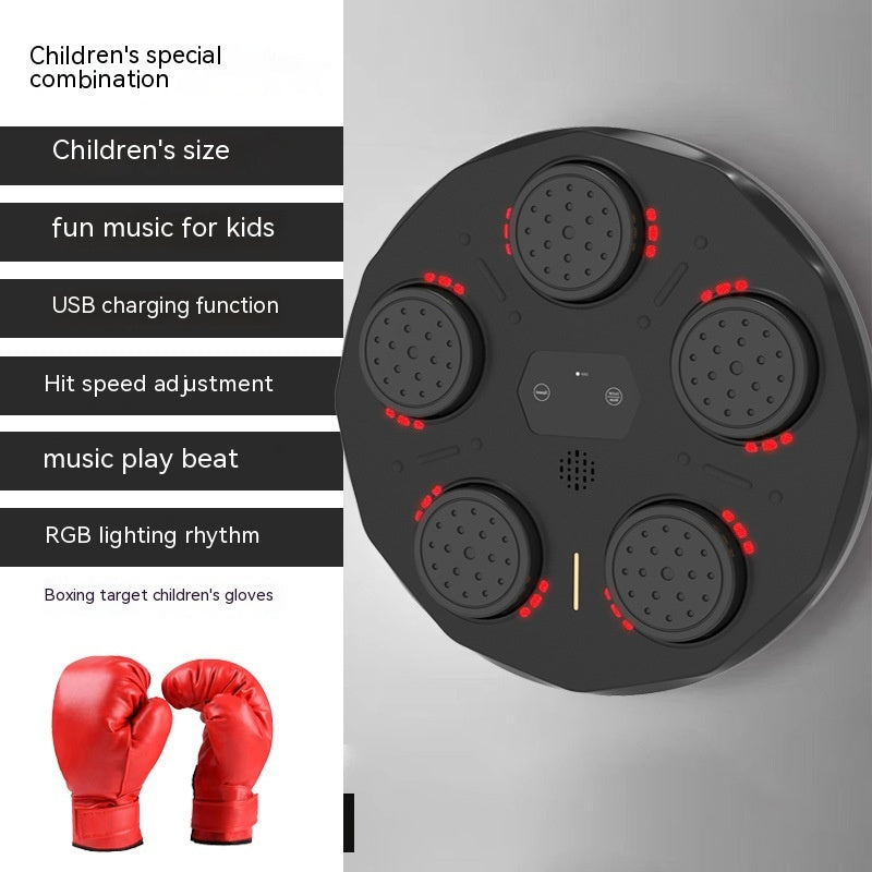 Children's Music Boxing Machine Blue Light Hitting Reaction Boxing Target Intelligent Electronic Wall Target - Beuti-Ful