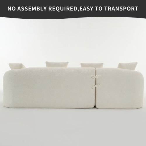 LY-022 GREY COMPRESSION SOFA Chaise Longue With 3-seater,Chenille Fabric, Full Sponge Compression Sofa