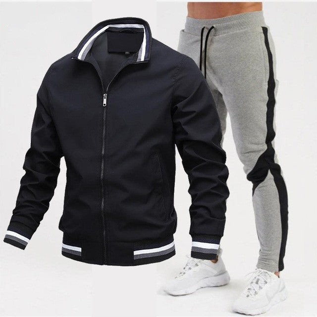 Sweatpants Running Sports Teen Jacket Stitching Suit