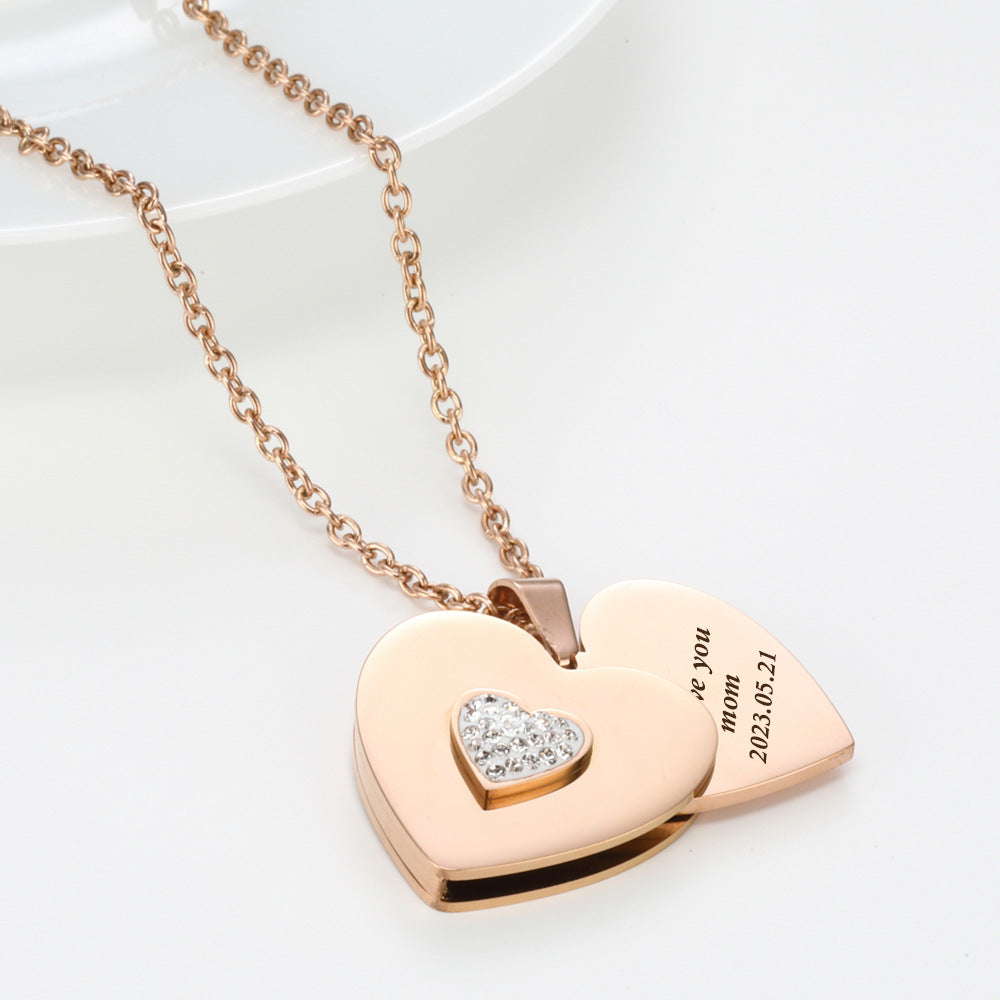 Best Friend Gift Peach Heart Combination Necklace - Beuti-Ful