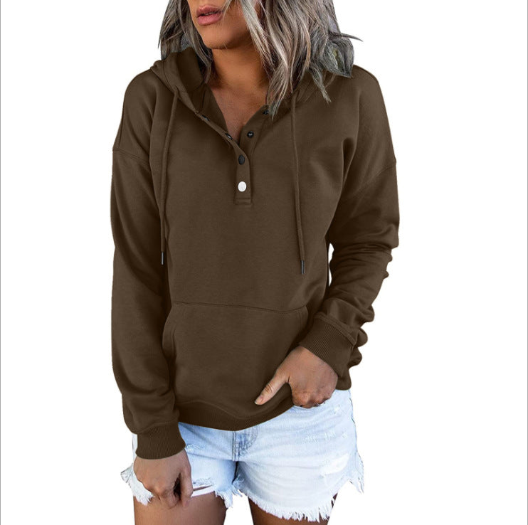 Women's Long-sleeved Hooded Front Eyelet Sweater - Beuti-Ful