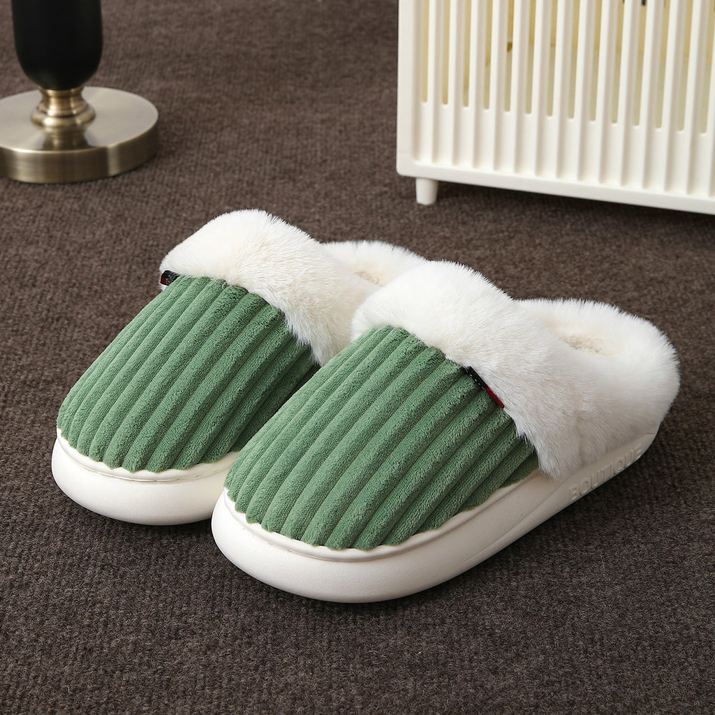 Plush Slippers Winter Thickened Coral Couple