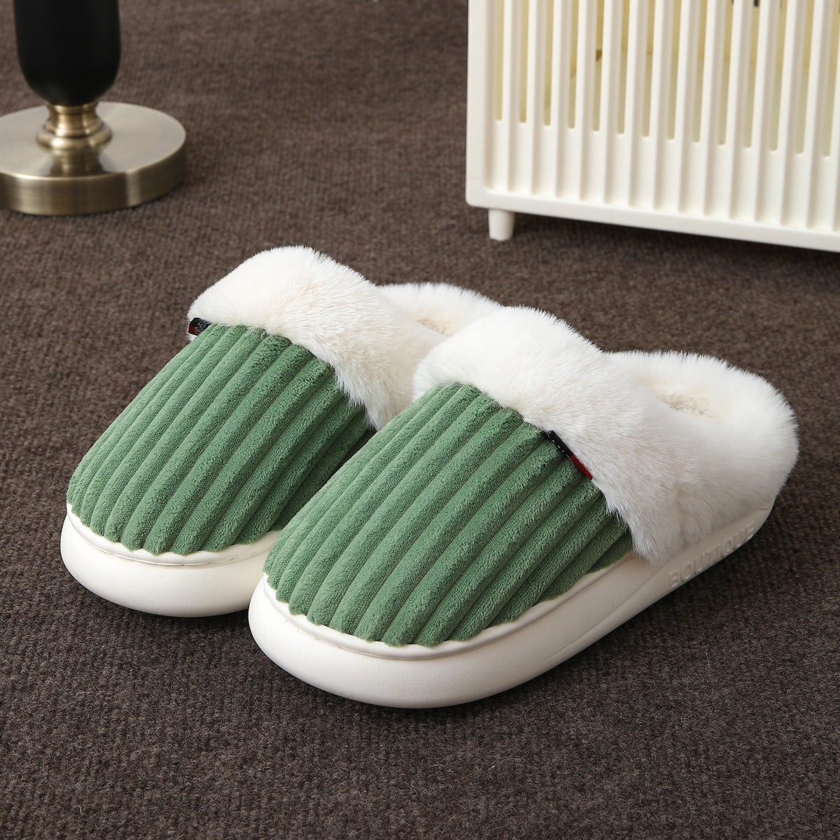 Plush Slippers Winter Thickened Coral Couple