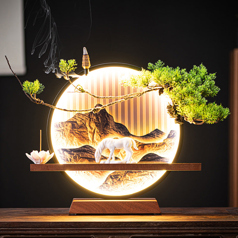 Lamp Circle Backflow Incense Ceramic Horse Ornament - Beuti-Ful