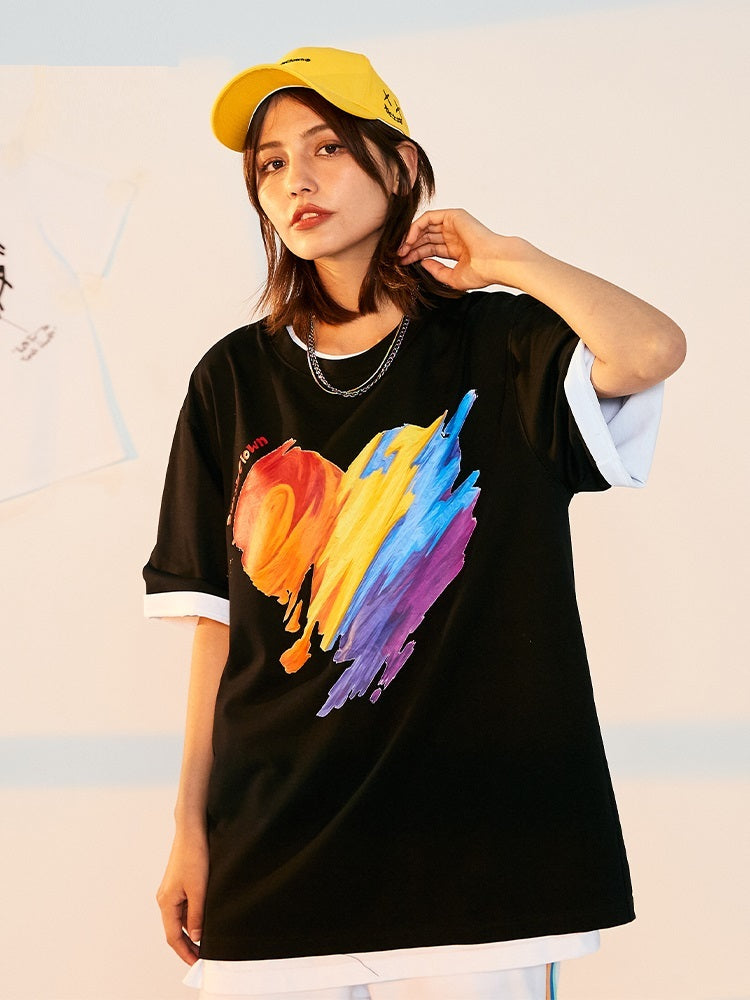 Rainbow Love Short-sleeved T-shirt - Beuti-Ful