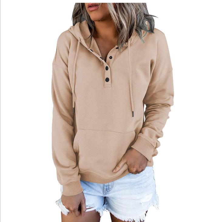 Women's Long-sleeved Hooded Front Eyelet Sweater - Beuti-Ful