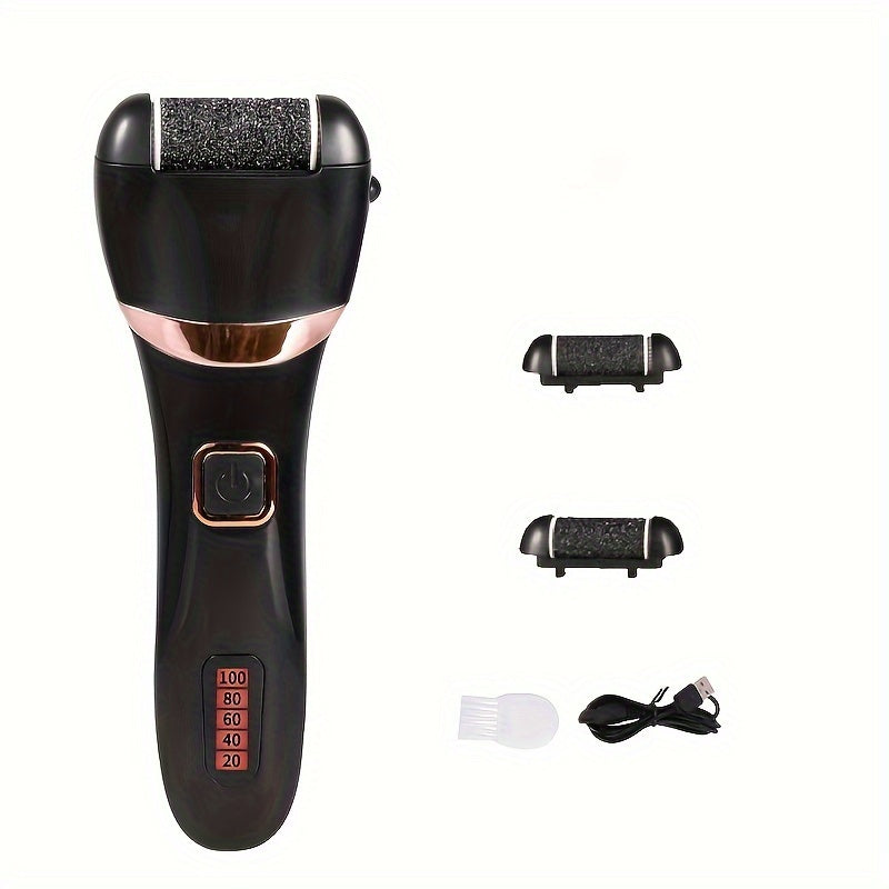 Electric Foot Grinder And Callus Remover,  Rechargeable Foot Washing And Pedicure Kit, With 3 Roller heads - Beuti-Ful