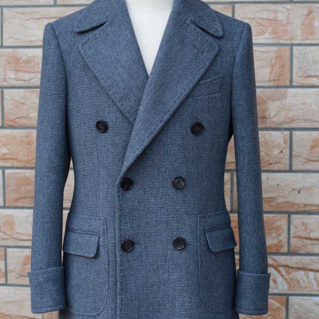 Men's Wool Double Breasted Polo Coat - Beuti-Ful