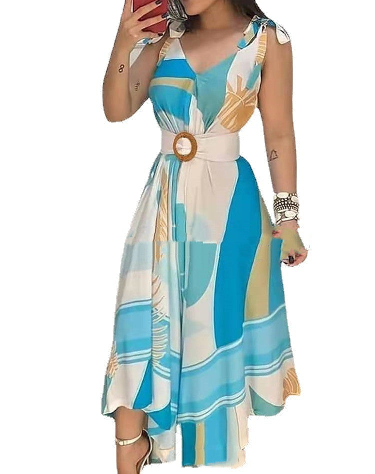 Blue Lace Dress Without Positioning Printing - Beuti-Ful