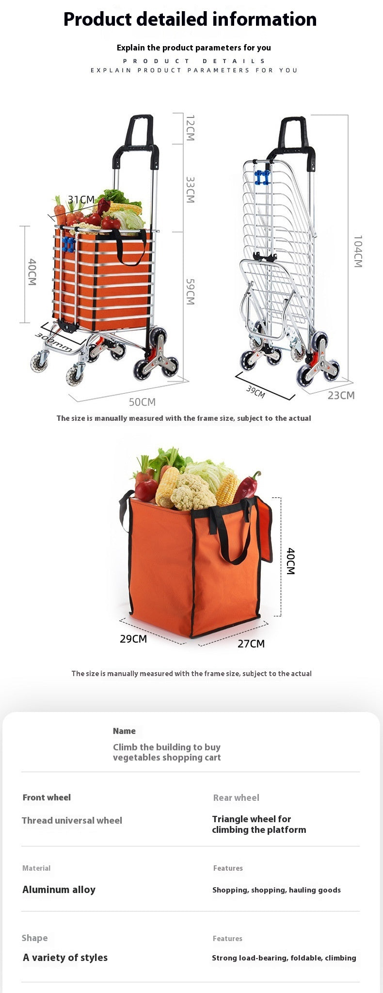 Small Pull Cart Household Aluminum Alloy Shopping Cart