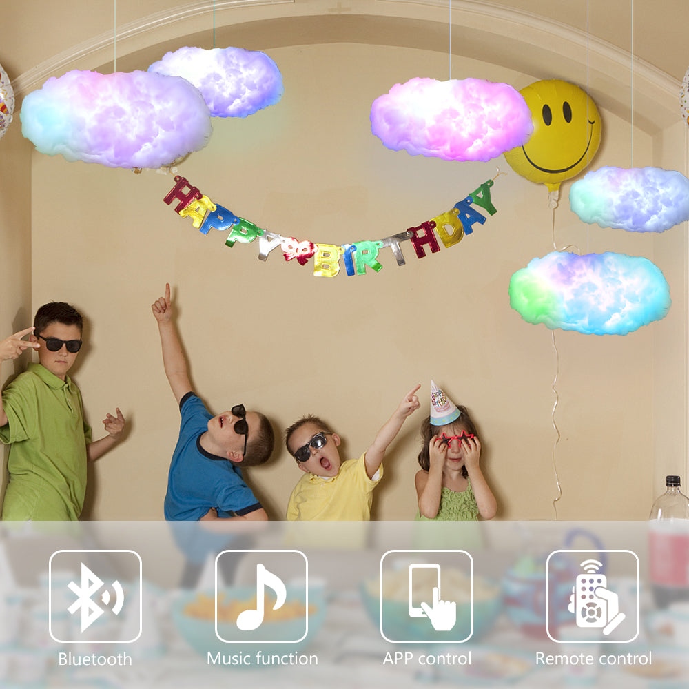 USB Cloud Light APP Control Music Synchronization 3D RGBIC Ambient Light Lightning Simulation Clouds Bedroom Room Light - Beuti-Ful