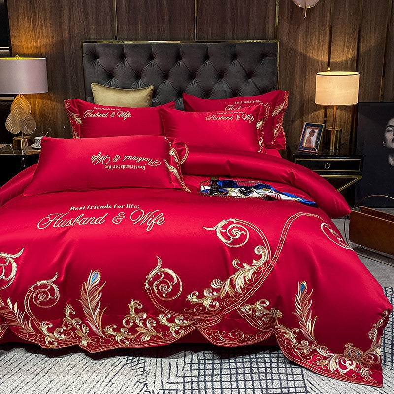 Ice Silk Quilt Sets Bed Sheets Bedding Four-piece Set - Beuti-Ful