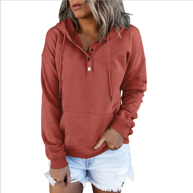 Women's Long-sleeved Hooded Front Eyelet Sweater - Beuti-Ful