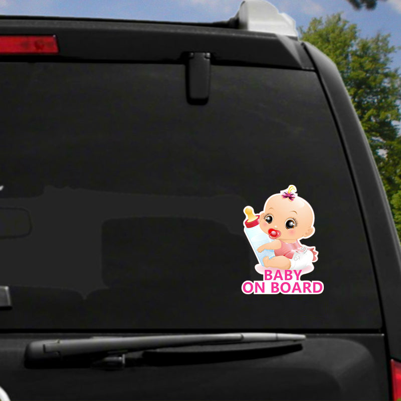 Baby On Board Princess Bottle Car Reflective Sticker - Beuti-Ful