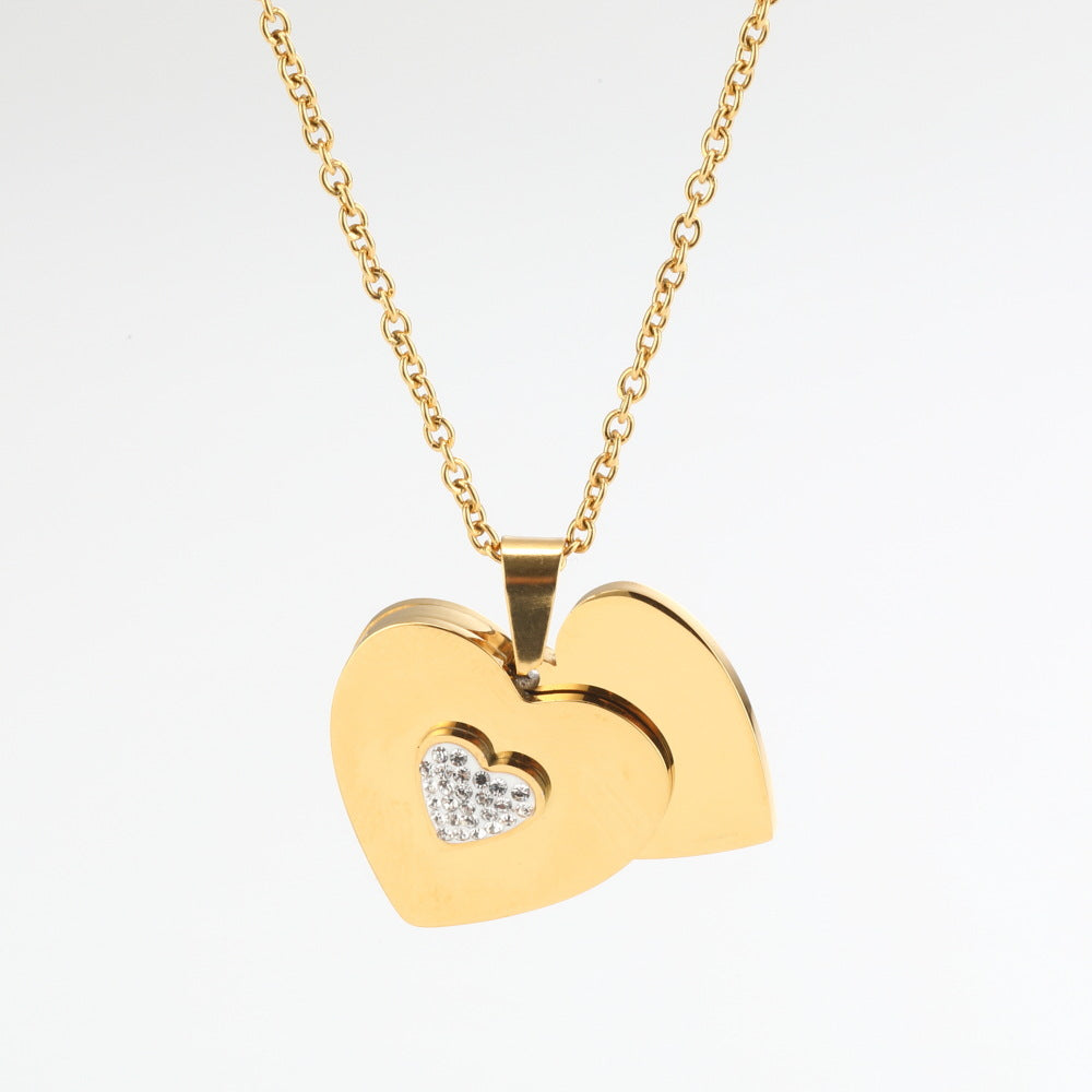 Best Friend Gift Peach Heart Combination Necklace - Beuti-Ful