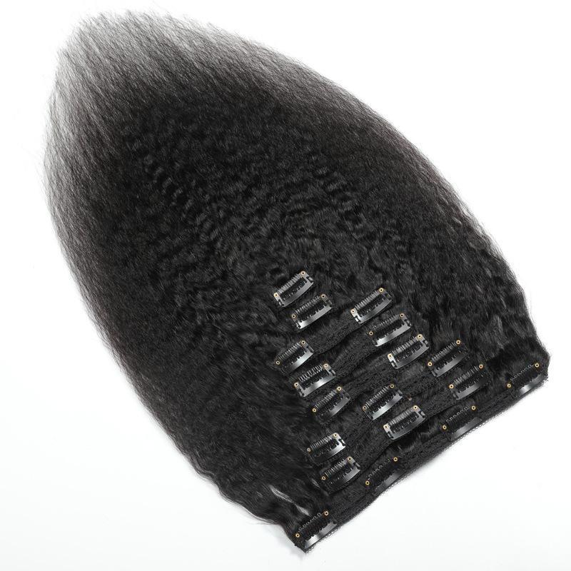 Kinky Straight ClipIn Human Hair Extensions Natural - Beuti-Ful