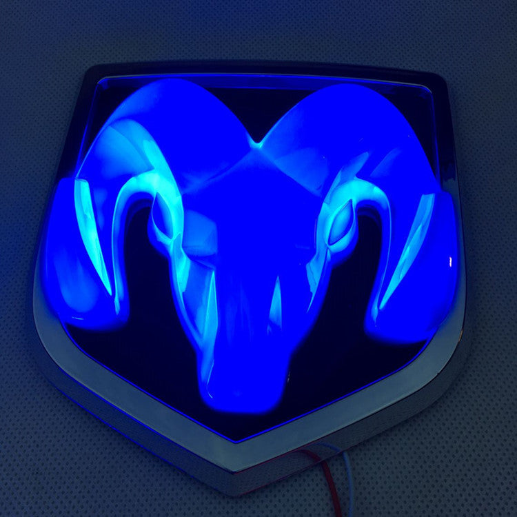 LED Luminous With Light Modified Ram Tail Logo Car Head Logo - Beuti-Ful