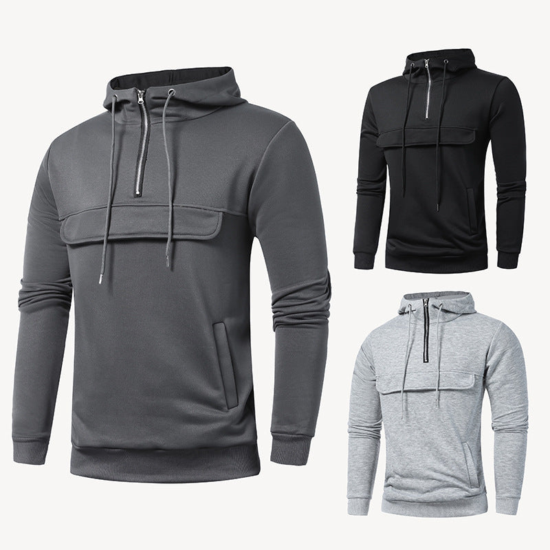 Men's Casual Sports Solid Color Hoodie - Beuti-Ful