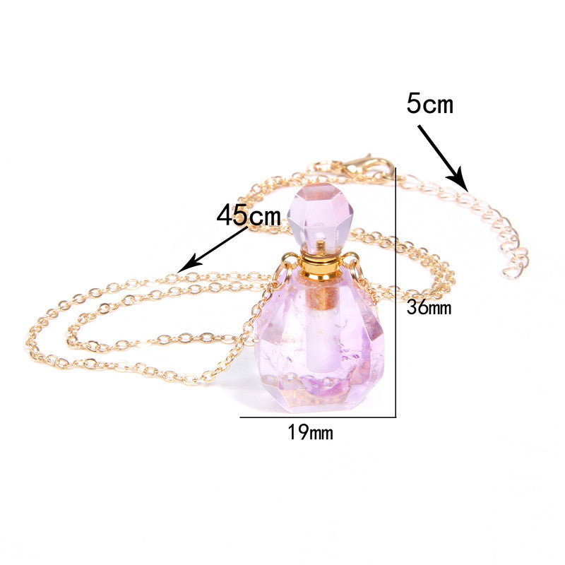 Perfume bottle crystal pendant necklace - Beuti-Ful