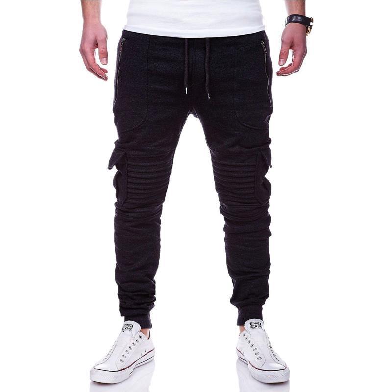 Stripe Pleated Zippered Pocket Pants Man